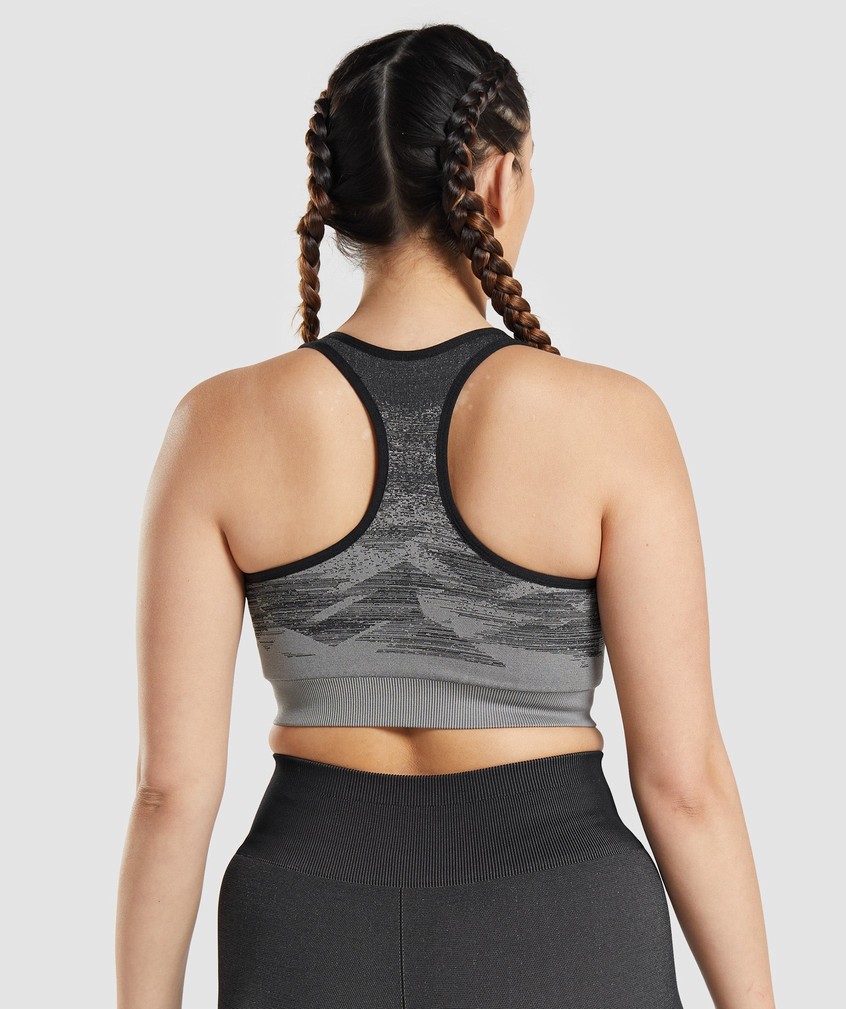 Black Women's Gymshark Adapt Ombre Seamless Sports Bra | USA-64982