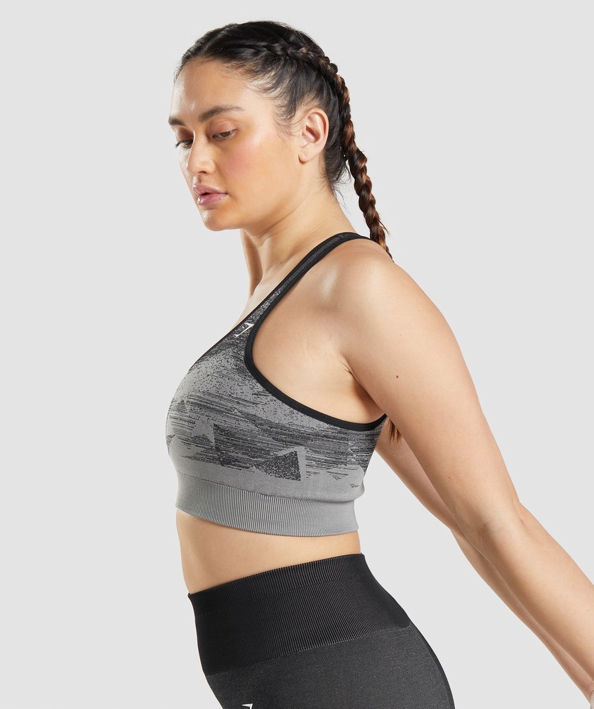 Black Women's Gymshark Adapt Ombre Seamless Sports Bra | USA-64982