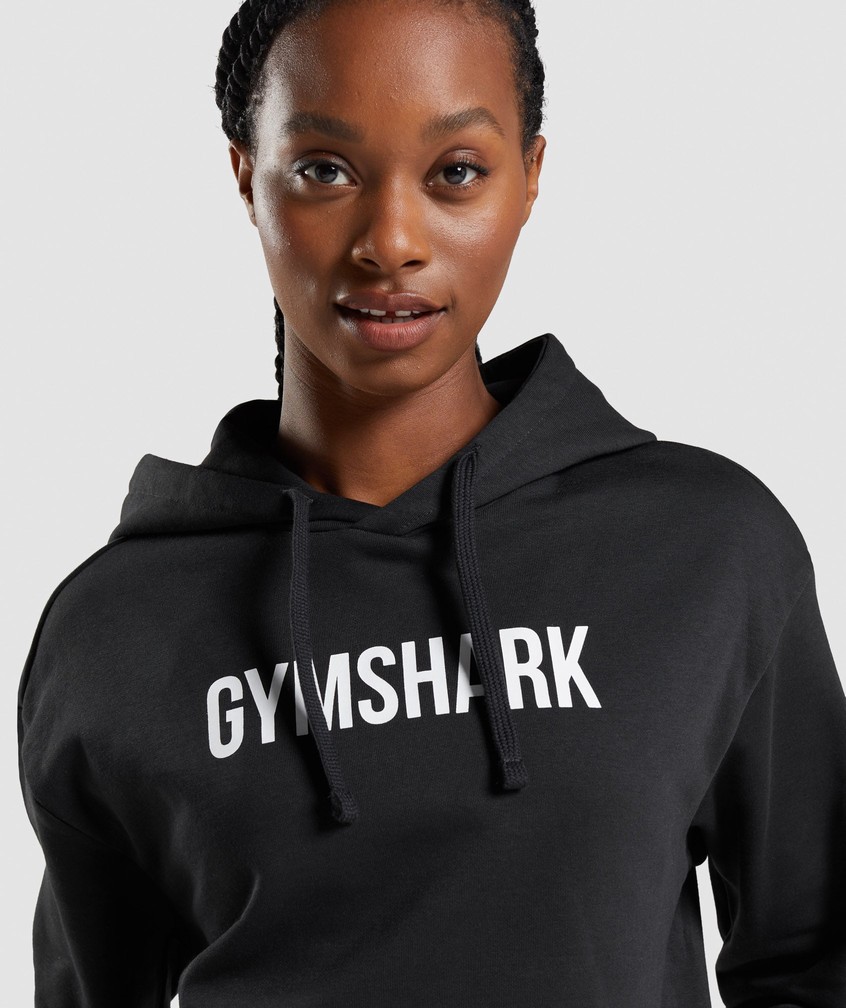 Black Women's Gymshark Apollo Oversized Hoodie Pullover | USA-65890