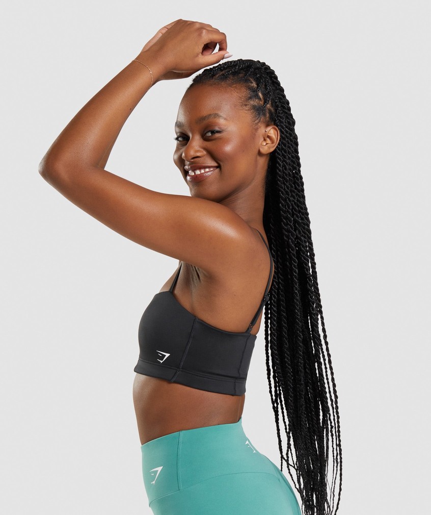 Black Women's Gymshark Bandeau Sports Bra | USA-93750