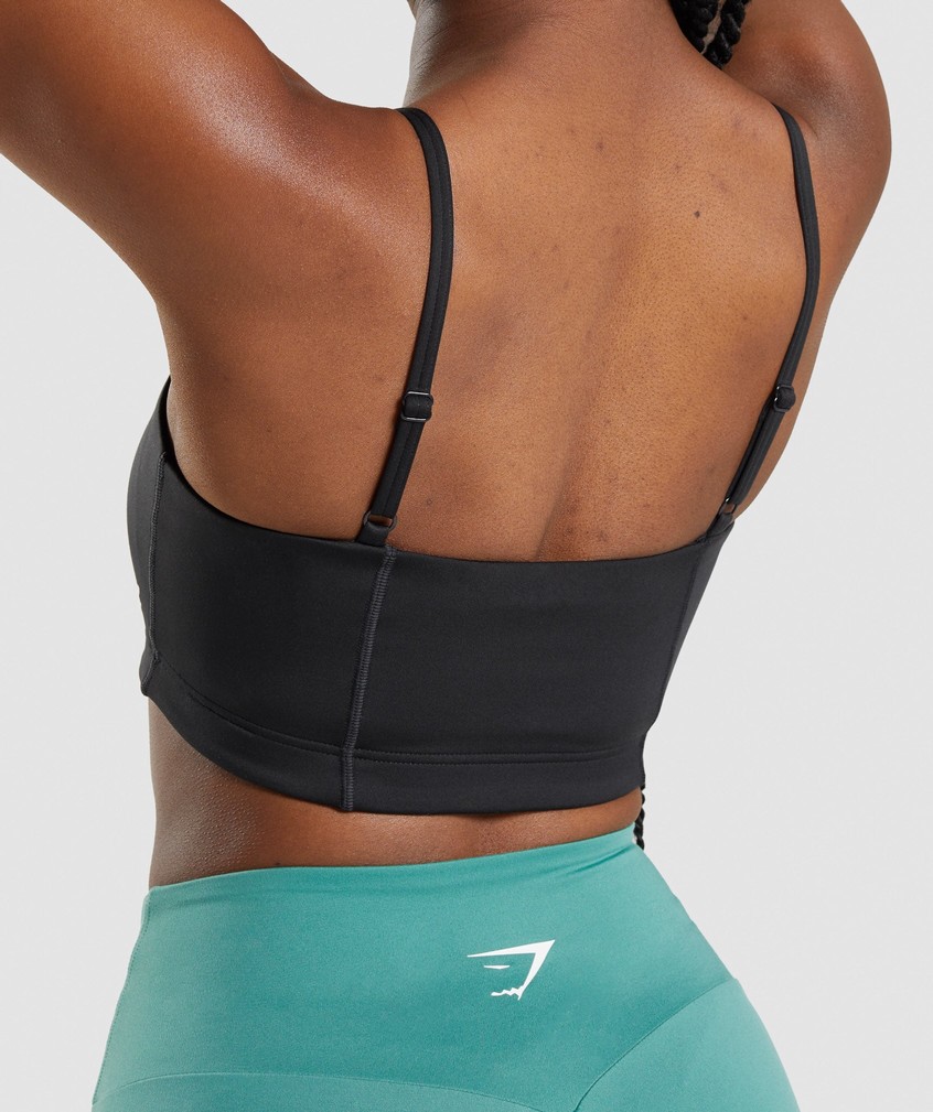 Black Women's Gymshark Bandeau Sports Bra | USA-93750