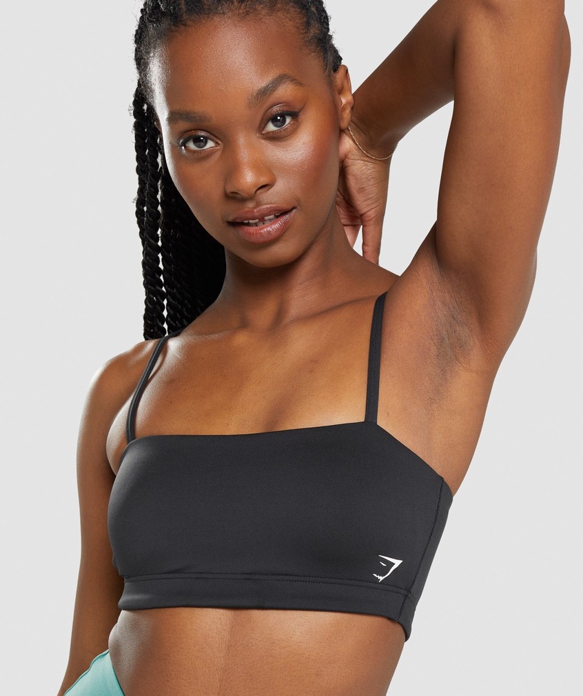 Black Women's Gymshark Bandeau Sports Bra | USA-93750