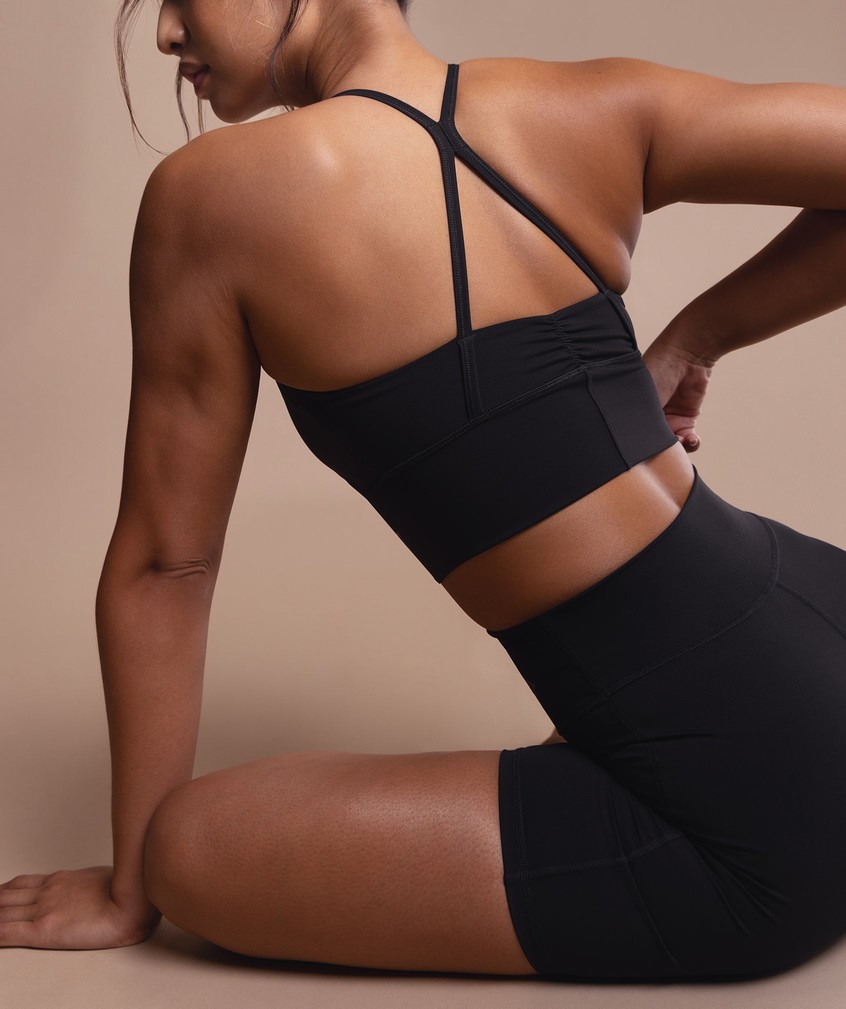 Black Women's Gymshark Elevate Longline Sports Bra | USA-10547