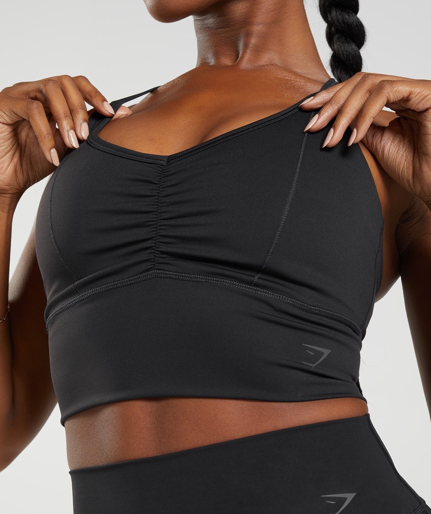 Black Women's Gymshark Elevate Longline Sports Bra | USA-10547