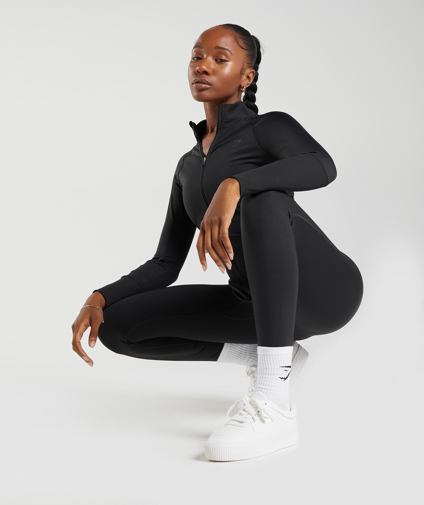 Black Women's Gymshark Elevate Zip Jackets | USA-56834