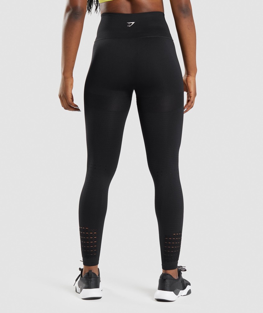 Black Women's Gymshark Energy Seamless Leggings | USA-12567