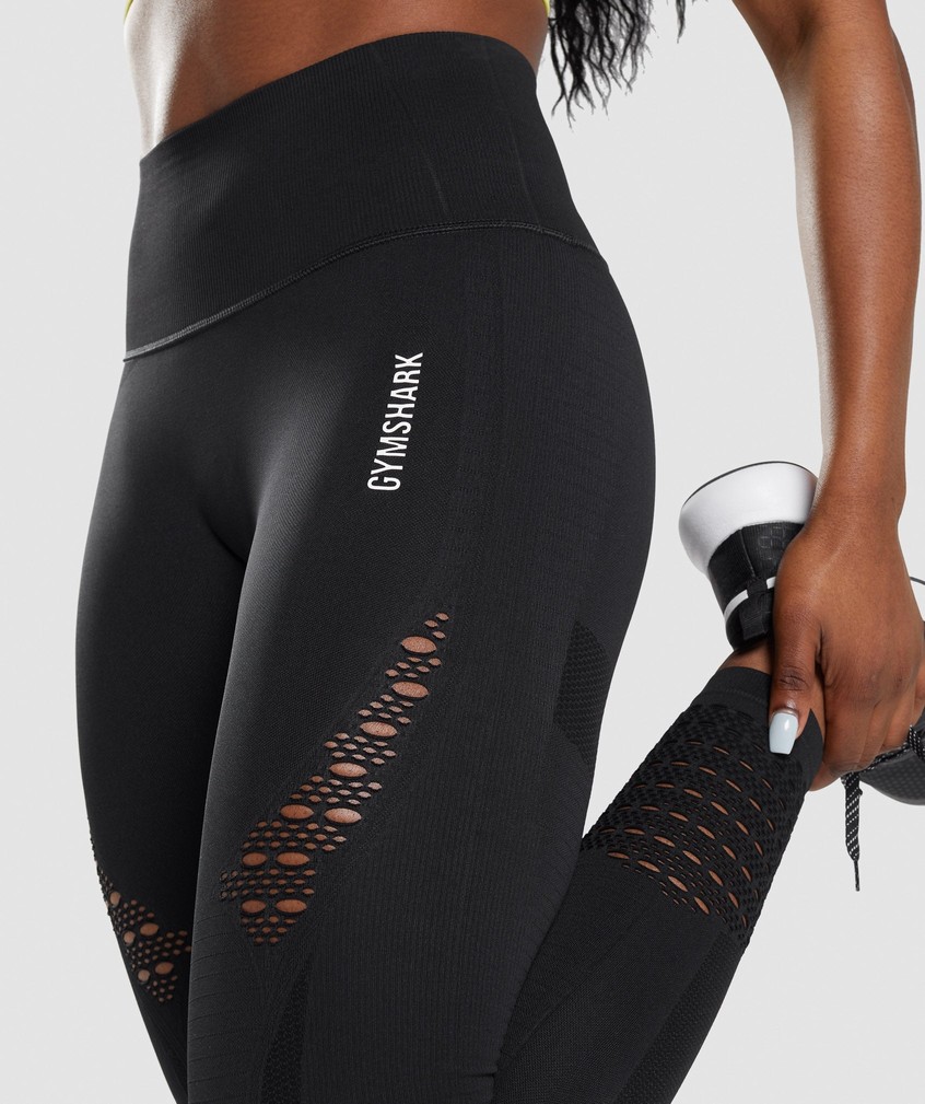 Black Women's Gymshark Energy Seamless Leggings | USA-12567