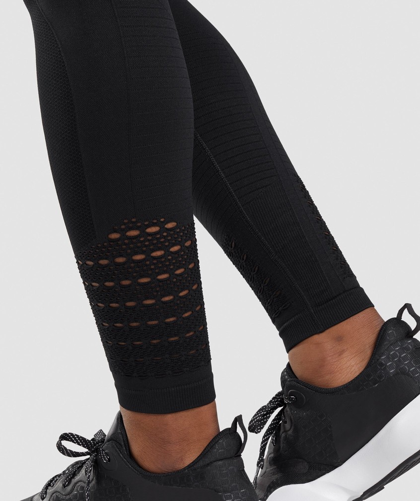 Black Women's Gymshark Energy Seamless Leggings | USA-12567