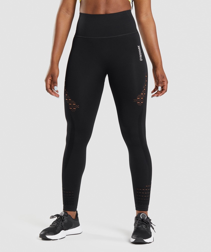 Black Women\'s Gymshark Energy Seamless Leggings | USA-12567