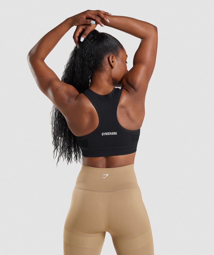 Black Women's Gymshark Energy Seamless Sports Bra | USA-20745