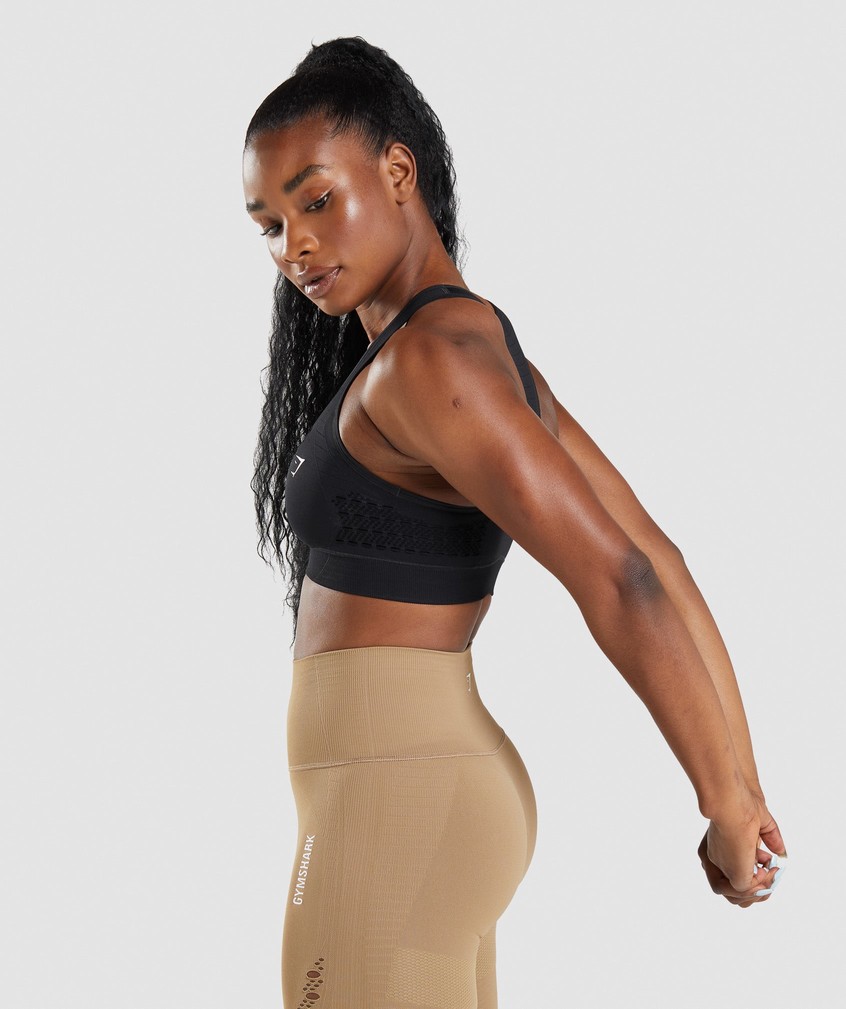 Black Women's Gymshark Energy Seamless Sports Bra | USA-20745