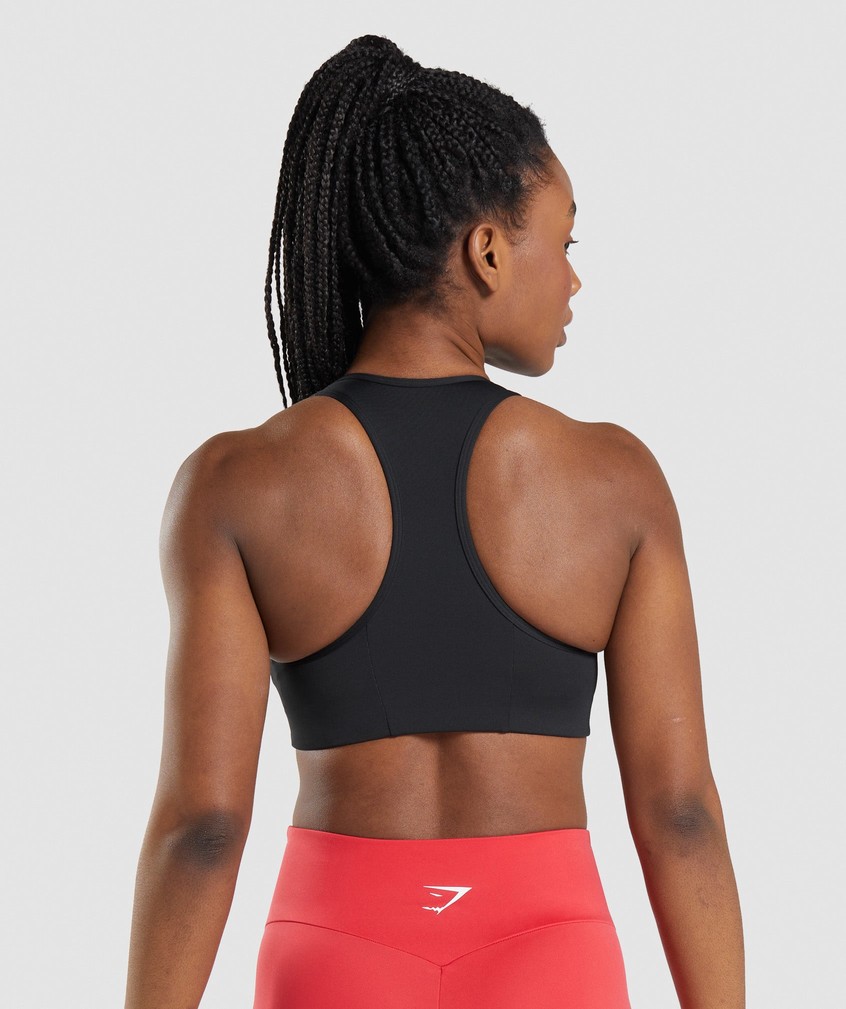 Black Women's Gymshark Essential Racer Back Sports Bra | USA-45682