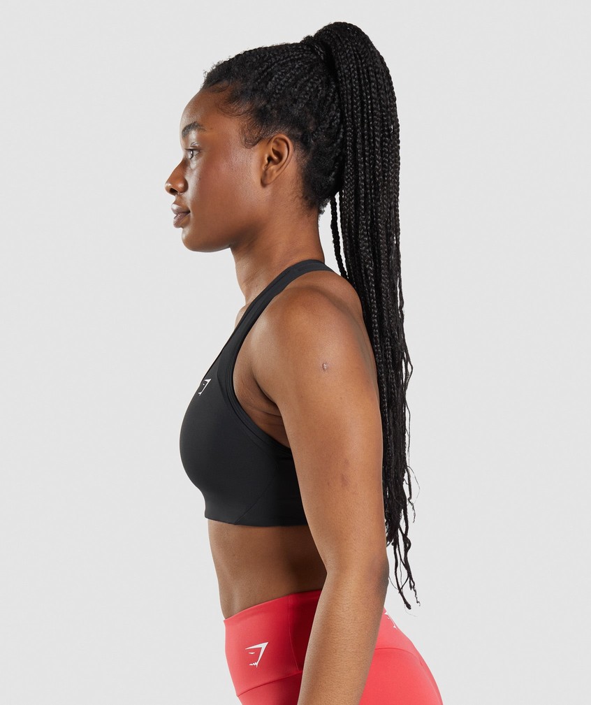 Black Women's Gymshark Essential Racer Back Sports Bra | USA-45682