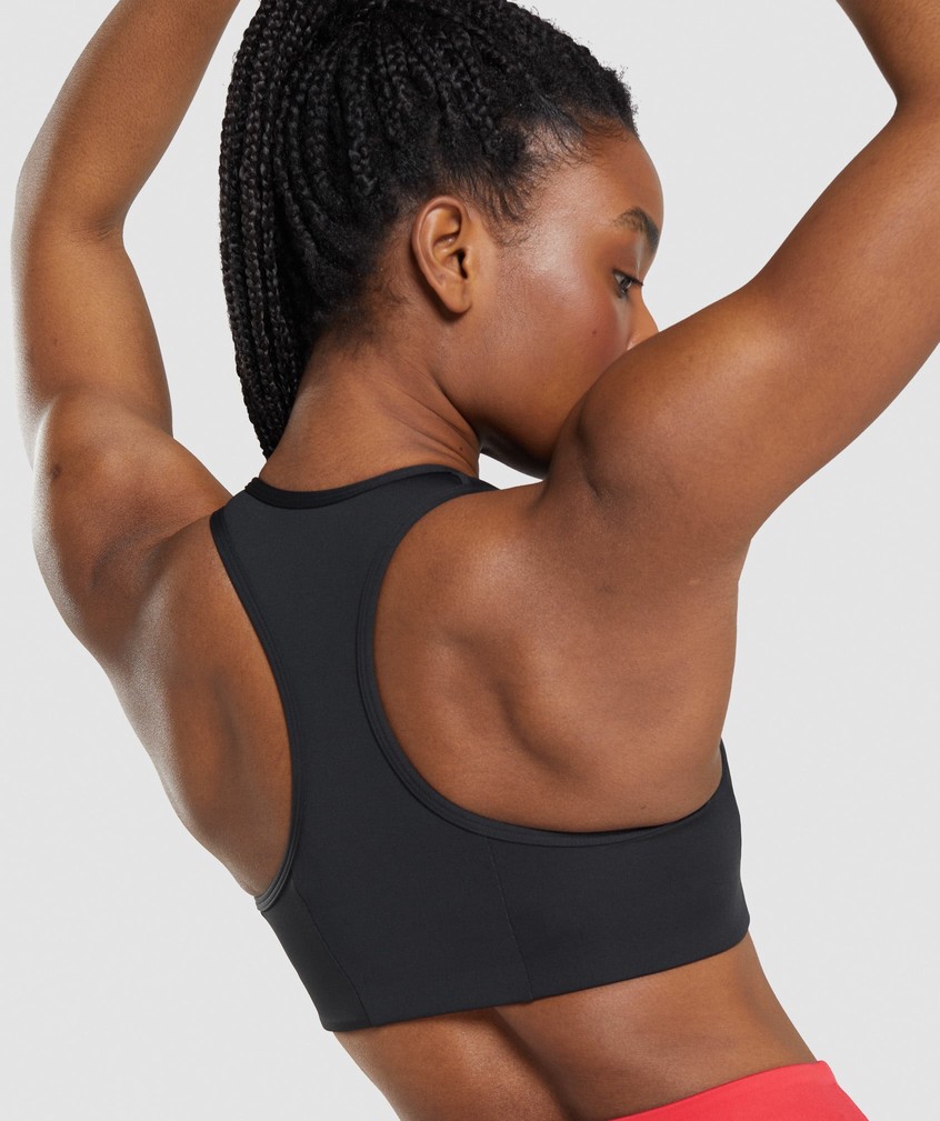 Black Women's Gymshark Essential Racer Back Sports Bra | USA-45682