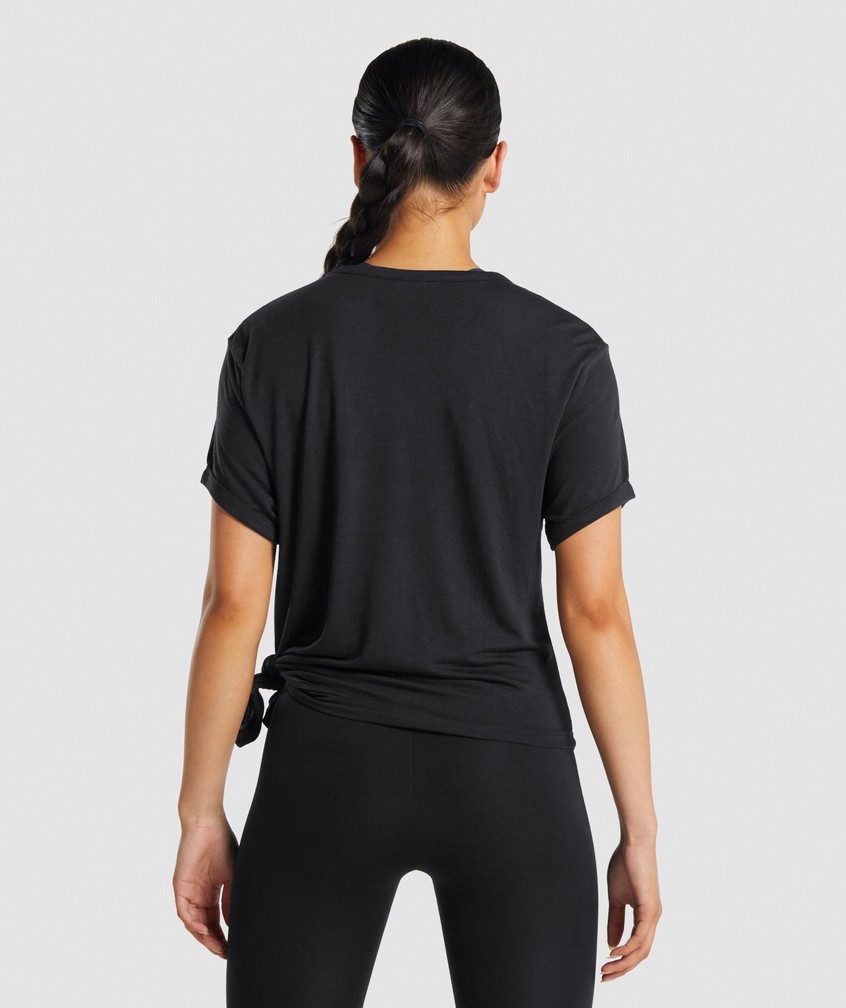 Black Women's Gymshark Essential T-Shirts | USA-65078