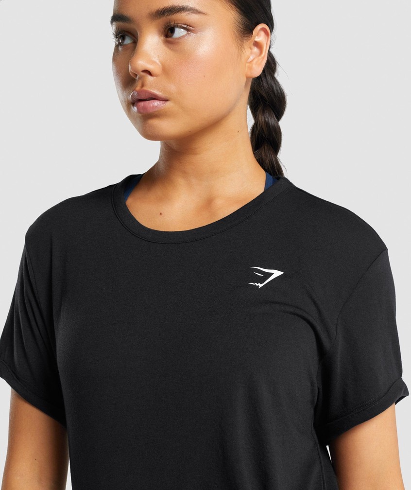 Black Women's Gymshark Essential T-Shirts | USA-65078