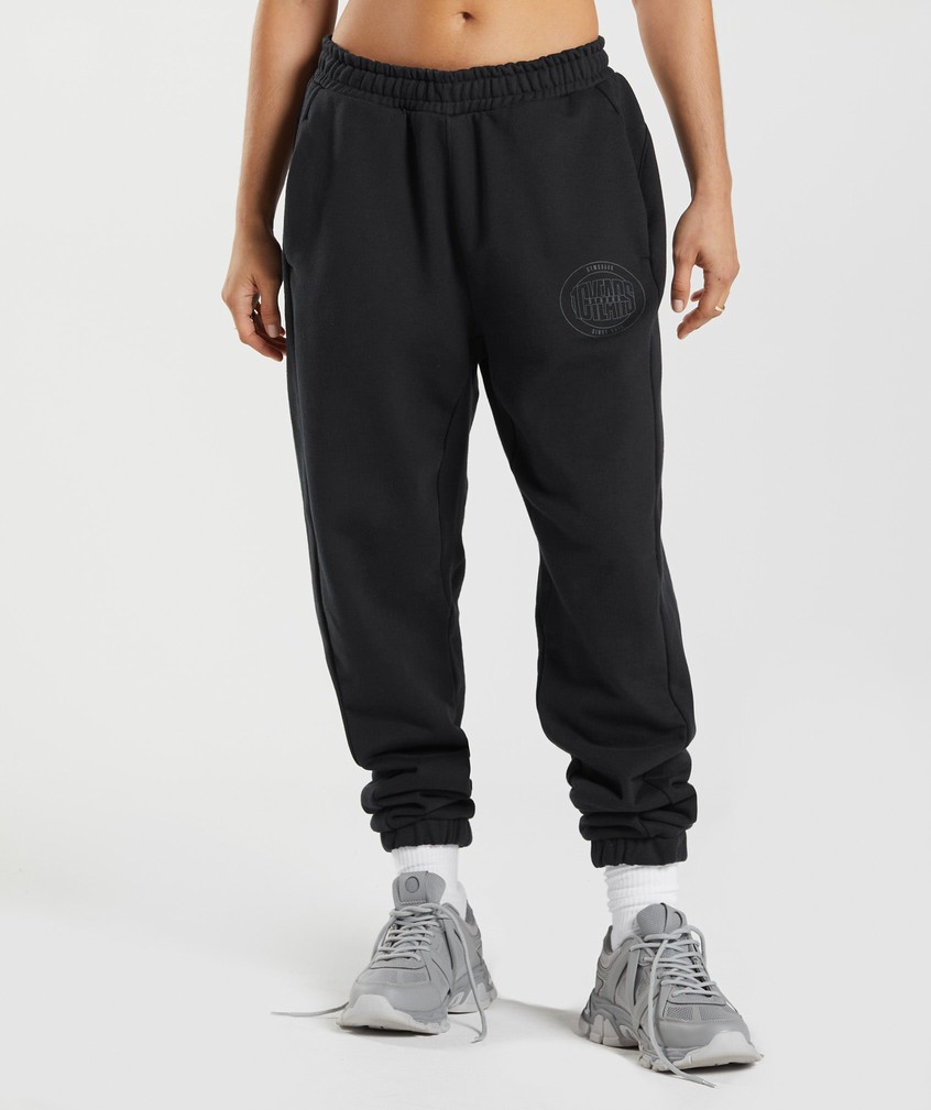 Black Women\'s Gymshark GS10 Year Joggers | USA-93284