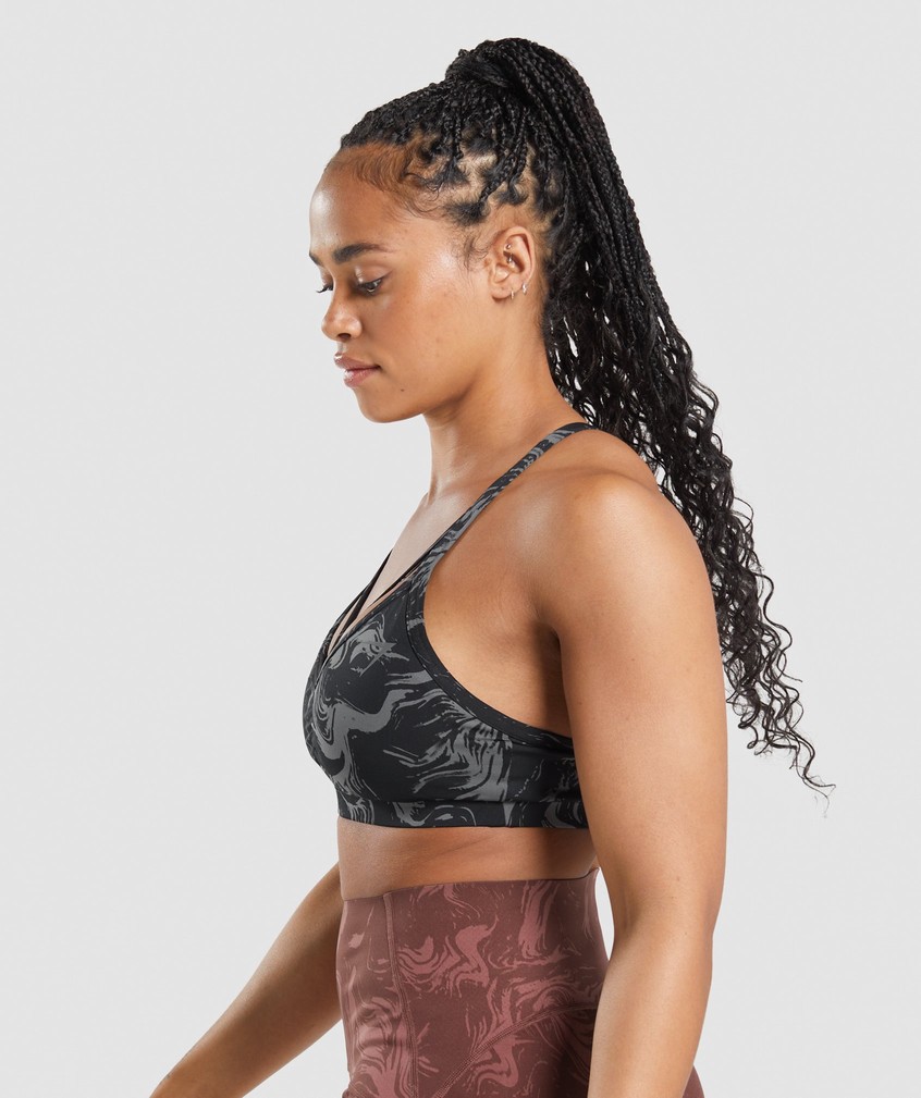 Black Women's Gymshark GS Power Sports Bra | USA-09564