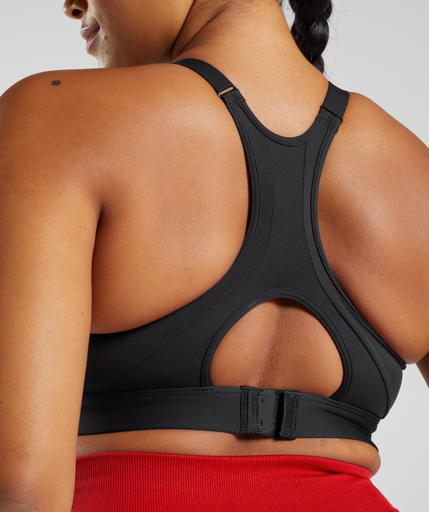 Black Women's Gymshark High Neck High Support Sports Bra | USA-14260