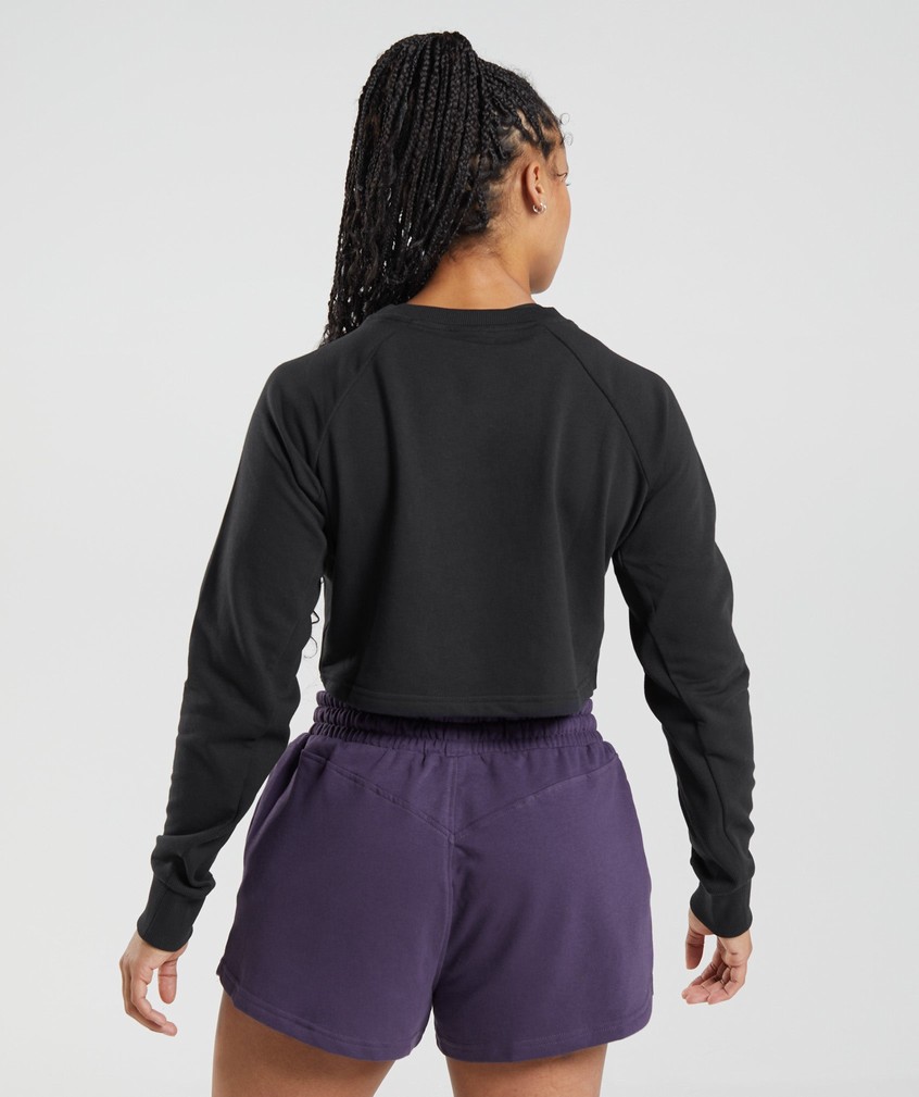 Black Women's Gymshark Legacy Cropped Sweater | USA-12983