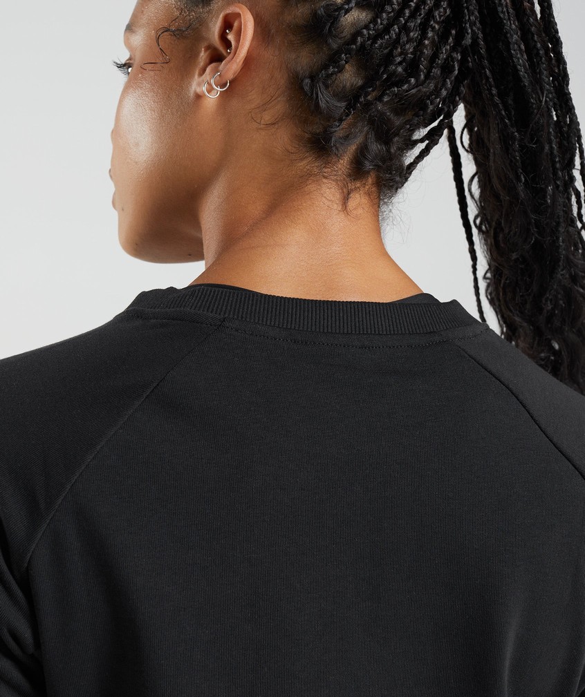 Black Women's Gymshark Legacy Cropped Sweater | USA-12983