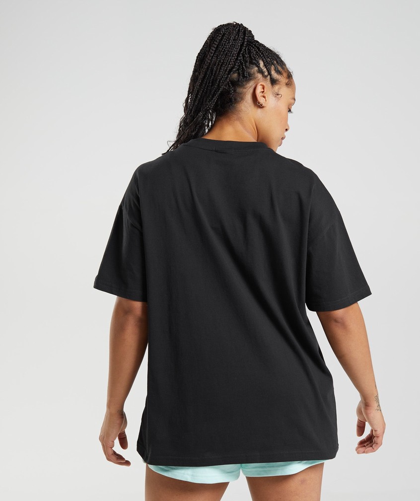 Black Women's Gymshark Legacy Oversized T-Shirts | USA-70486