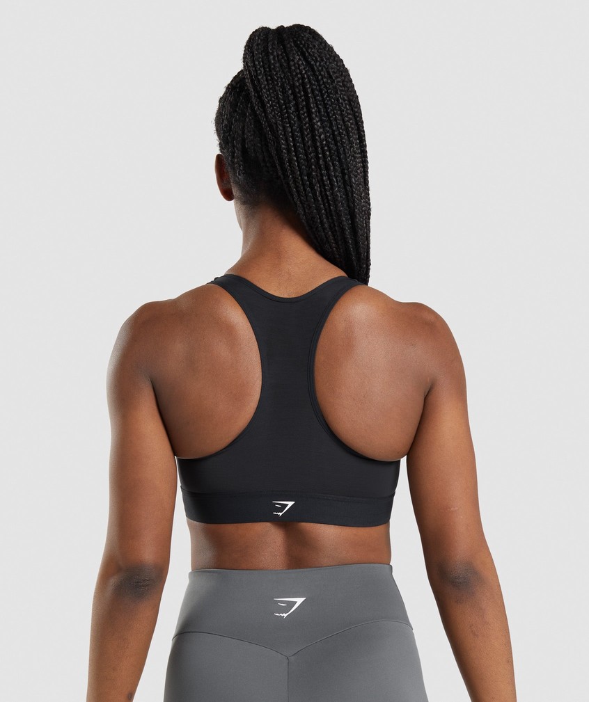 Black Women's Gymshark Lightweight High Support Sports Bra | USA-10697