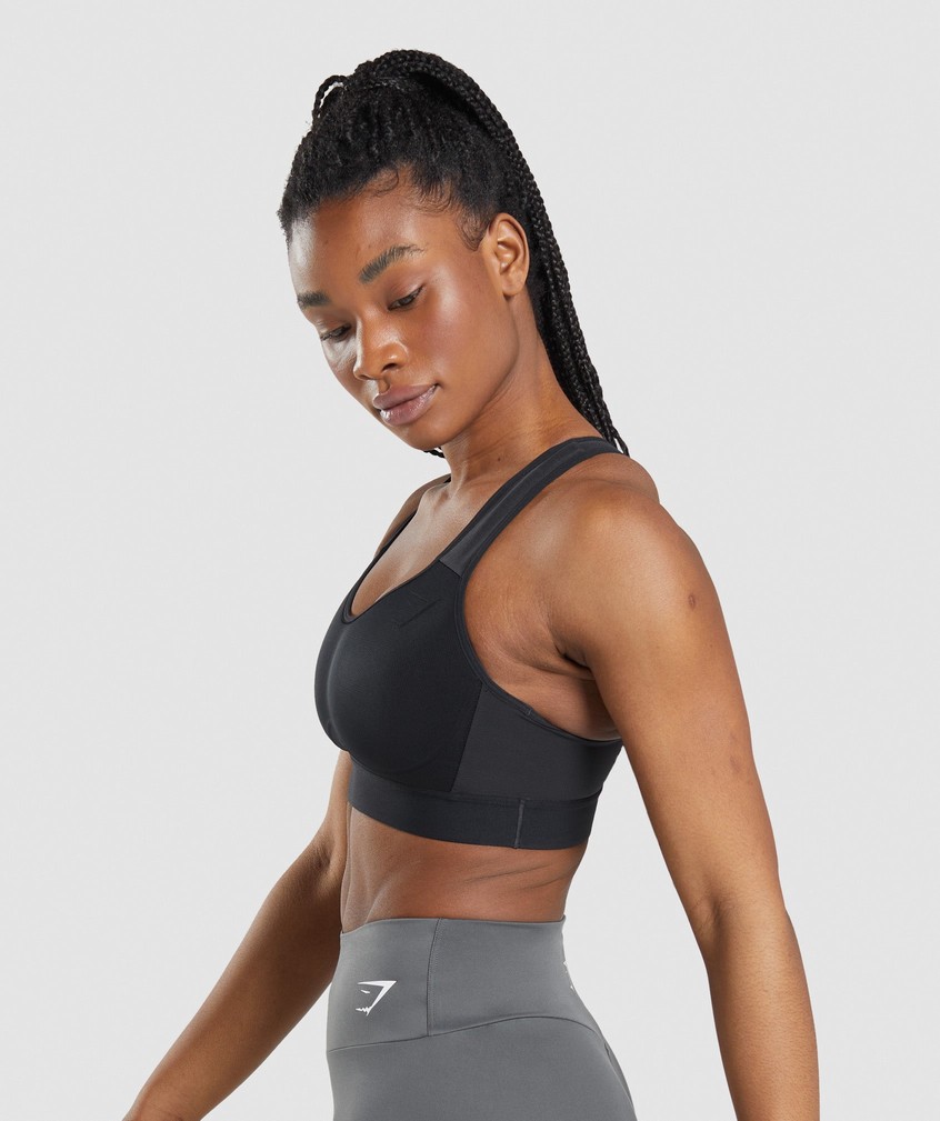 Black Women's Gymshark Lightweight High Support Sports Bra | USA-10697