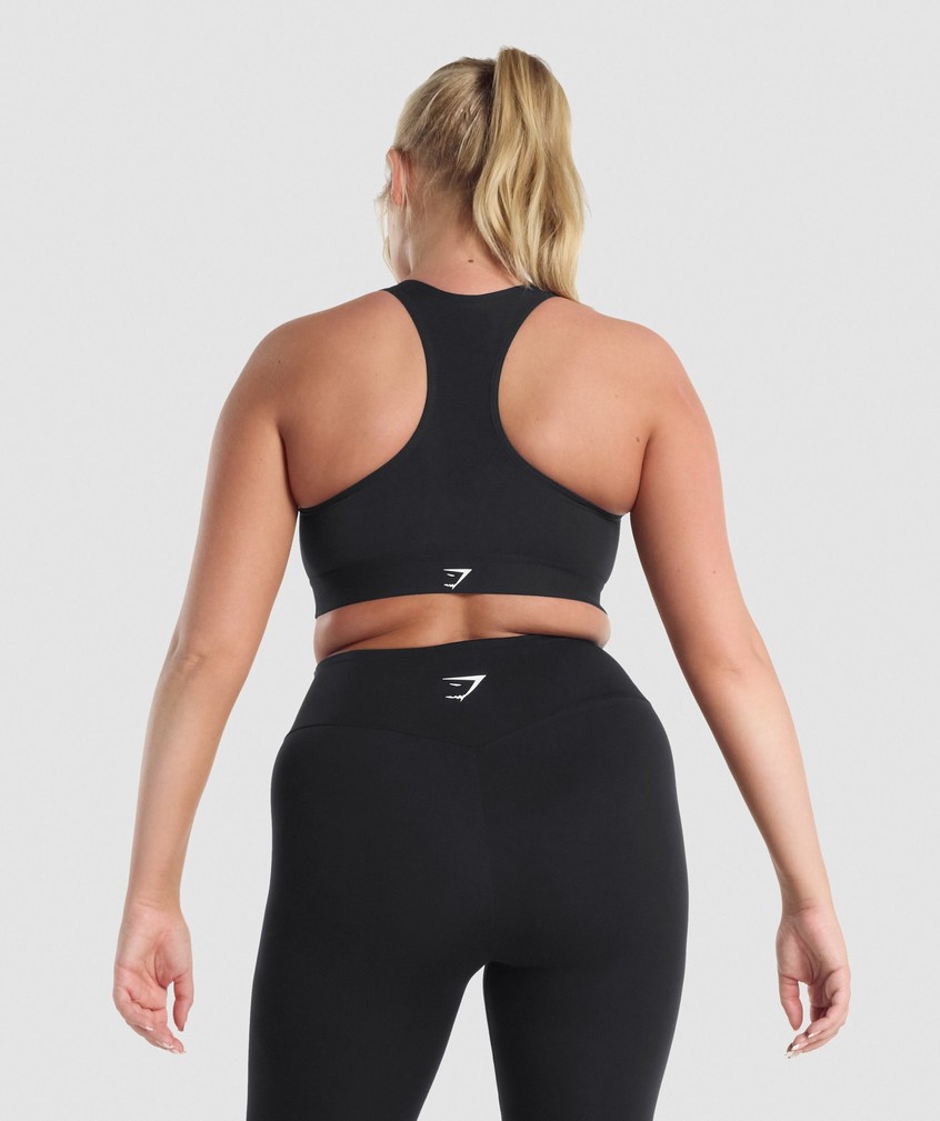 Black Women's Gymshark Lightweight High Support Sports Bra | USA-31795