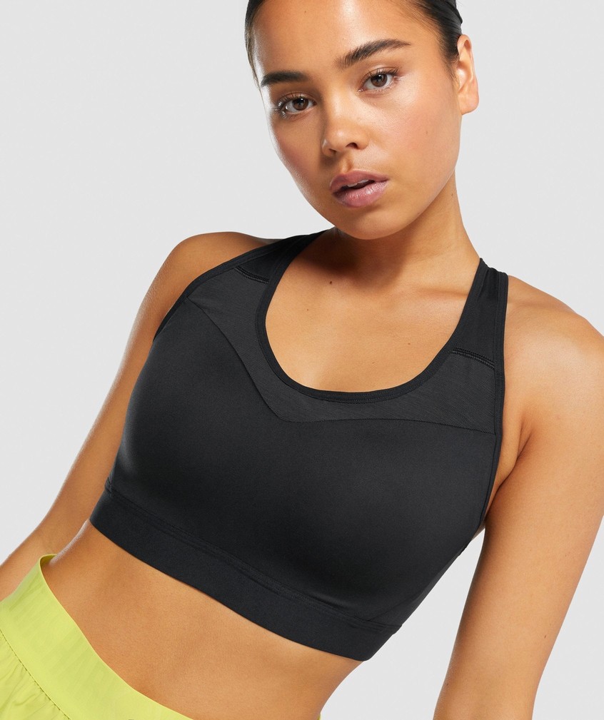 Black Women's Gymshark Open Back Sports Bra | USA-49126