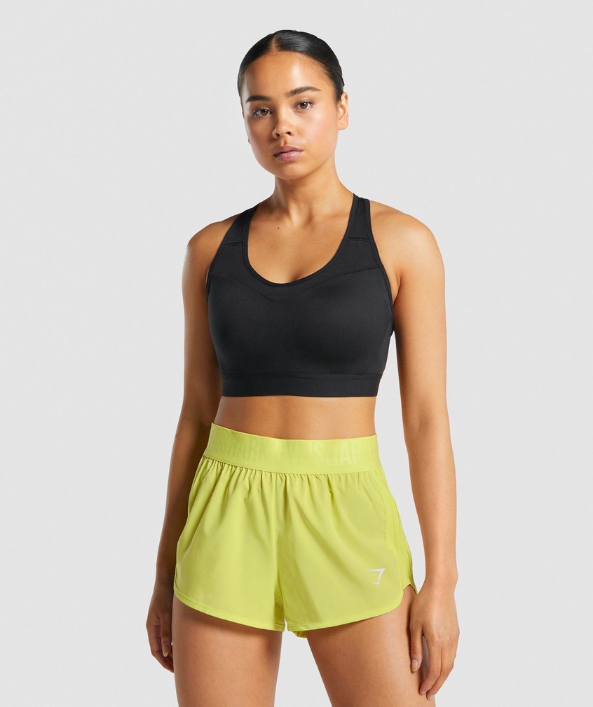 Black Women\'s Gymshark Open Back Sports Bra | USA-49126