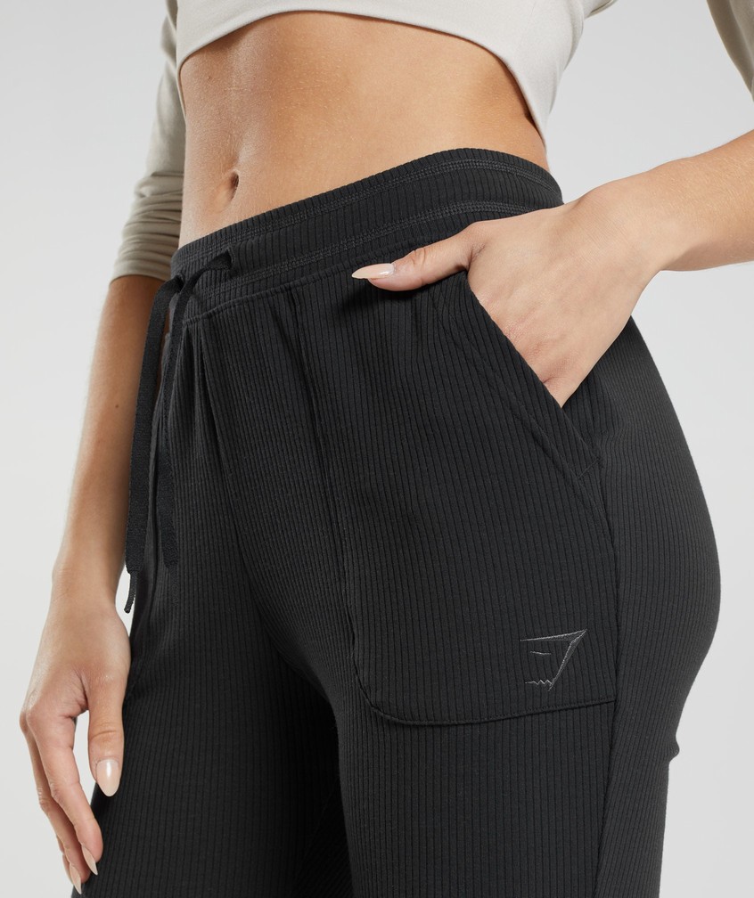 Black Women's Gymshark Pause Flared Pants Joggers | USA-81674