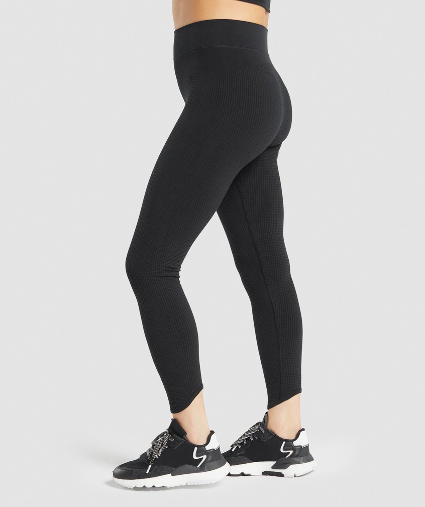 Black Women's Gymshark Pause Seamless Leggings | USA-54802