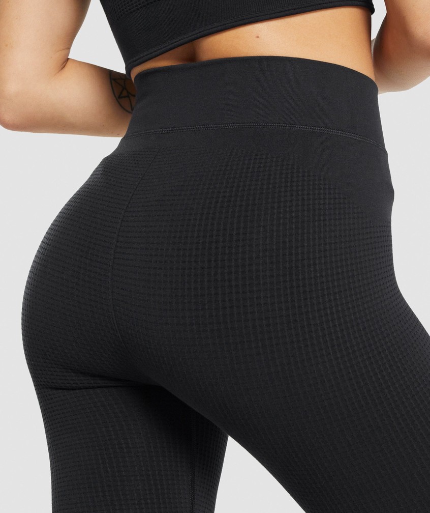 Black Women's Gymshark Pause Seamless Leggings | USA-54802