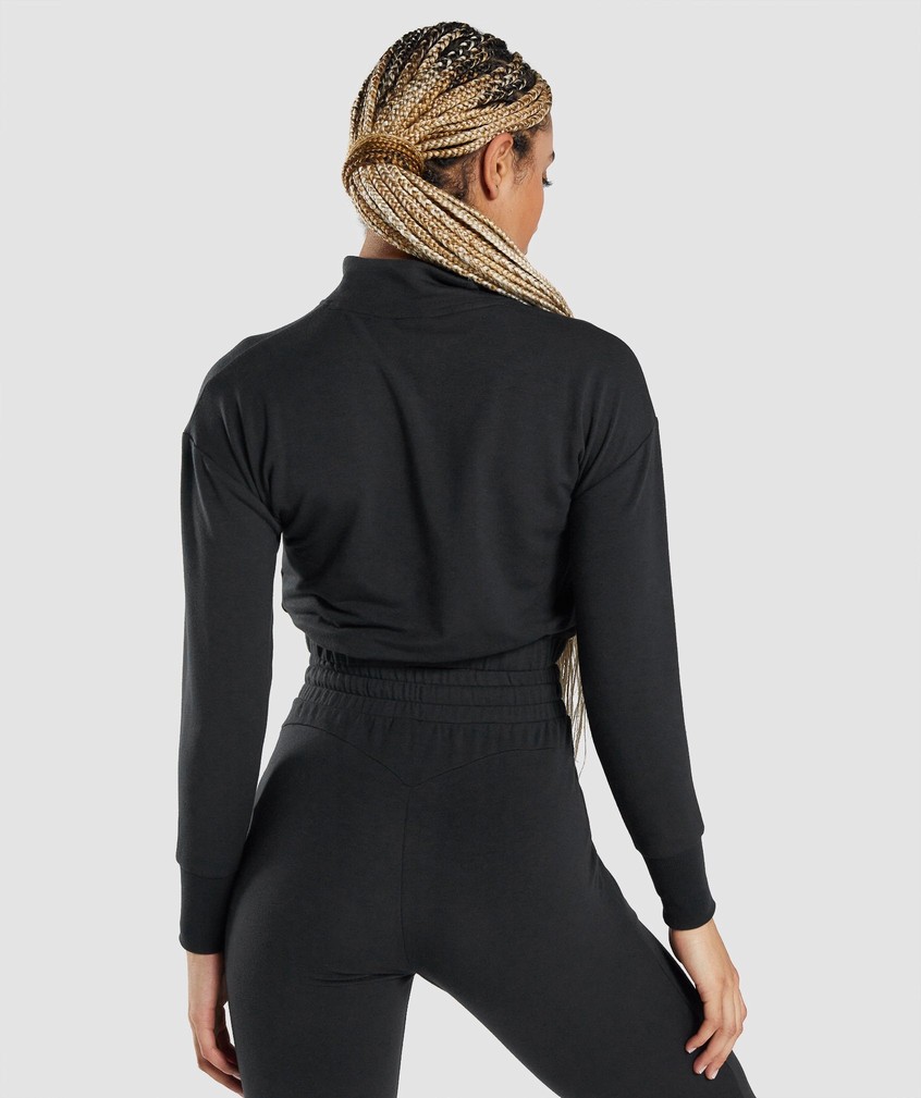 Black Women's Gymshark Pippa Training Pullover | USA-73598