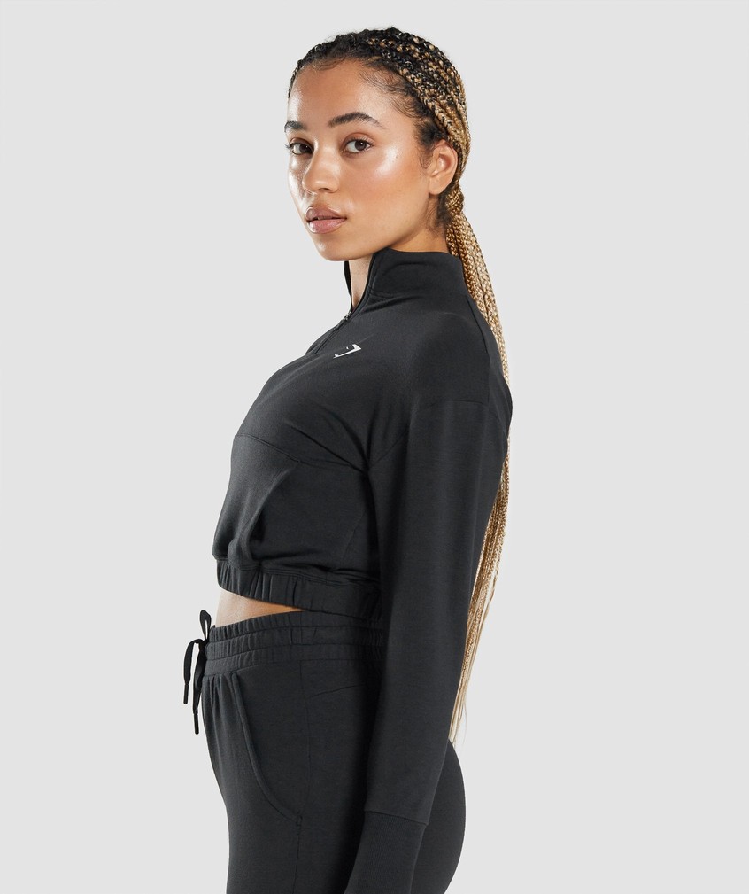 Black Women's Gymshark Pippa Training Pullover | USA-73598