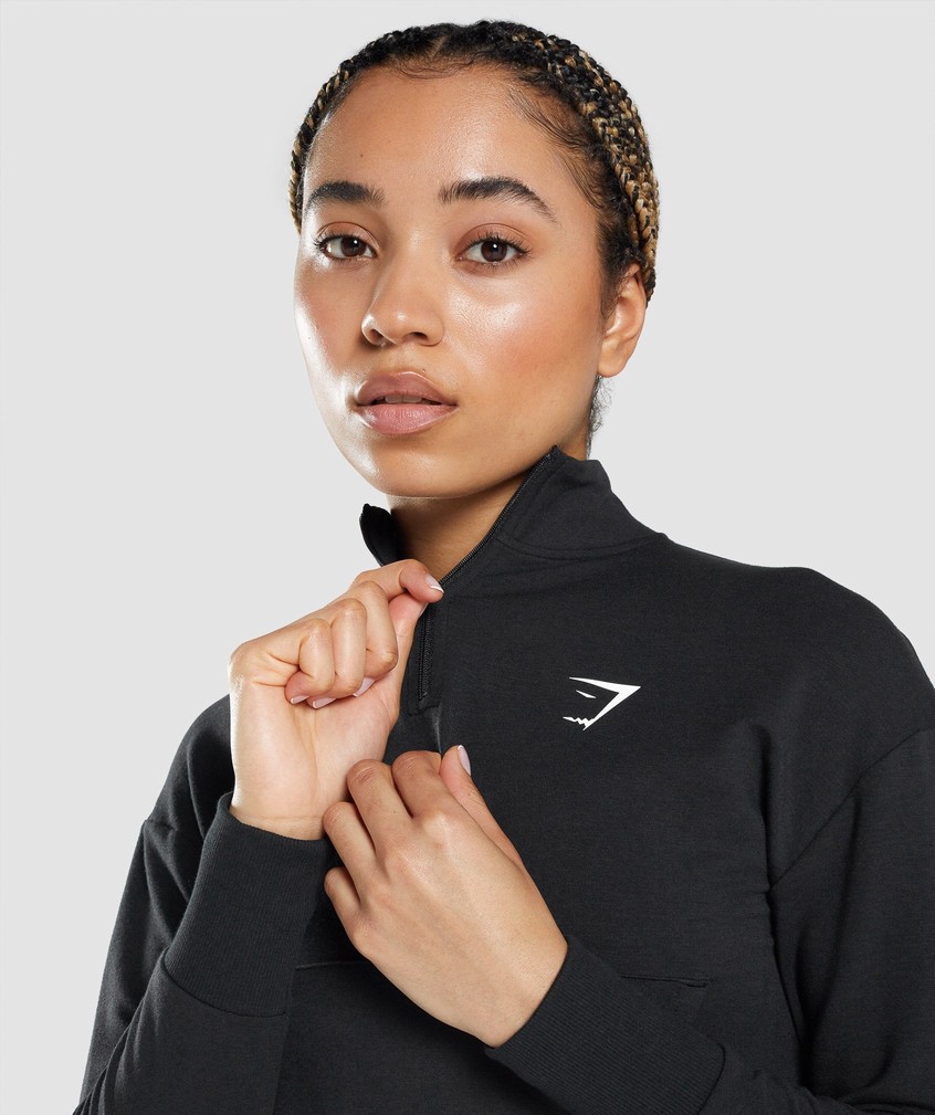 Black Women's Gymshark Pippa Training Pullover | USA-73598