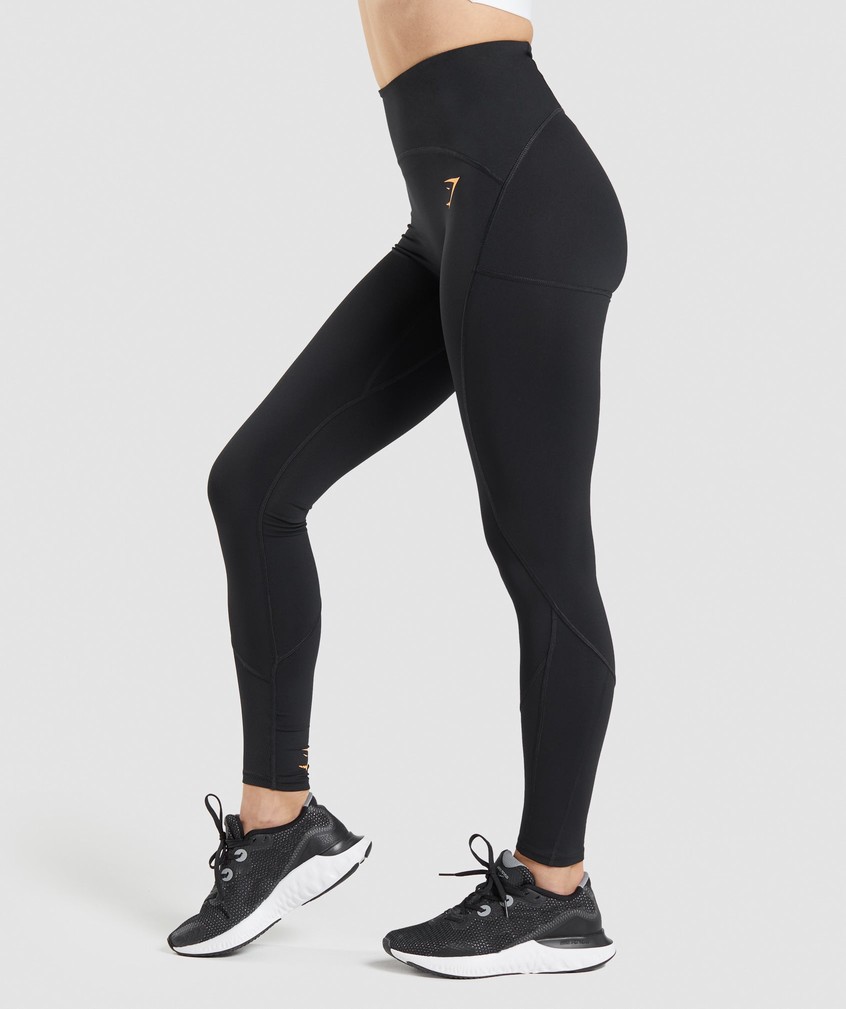 Black Women's Gymshark Pulse Mesh Leggings | USA-24789