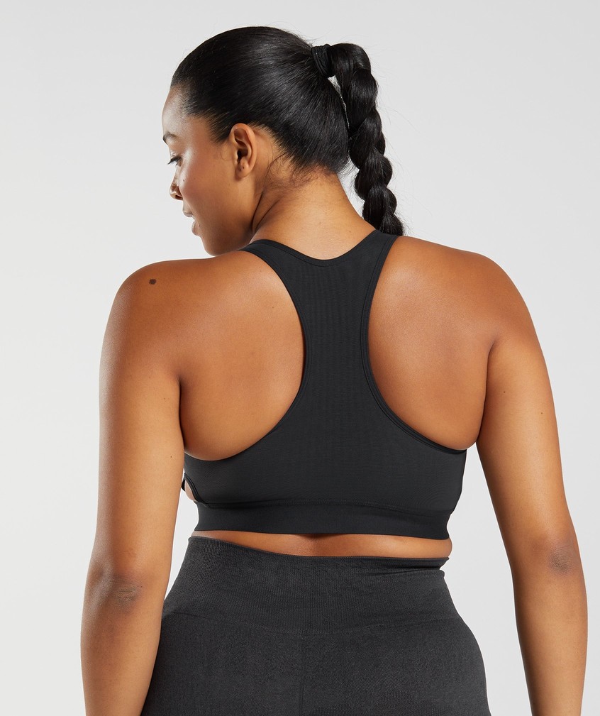 Black Women's Gymshark Racerback High Support Sports Bra | USA-28910