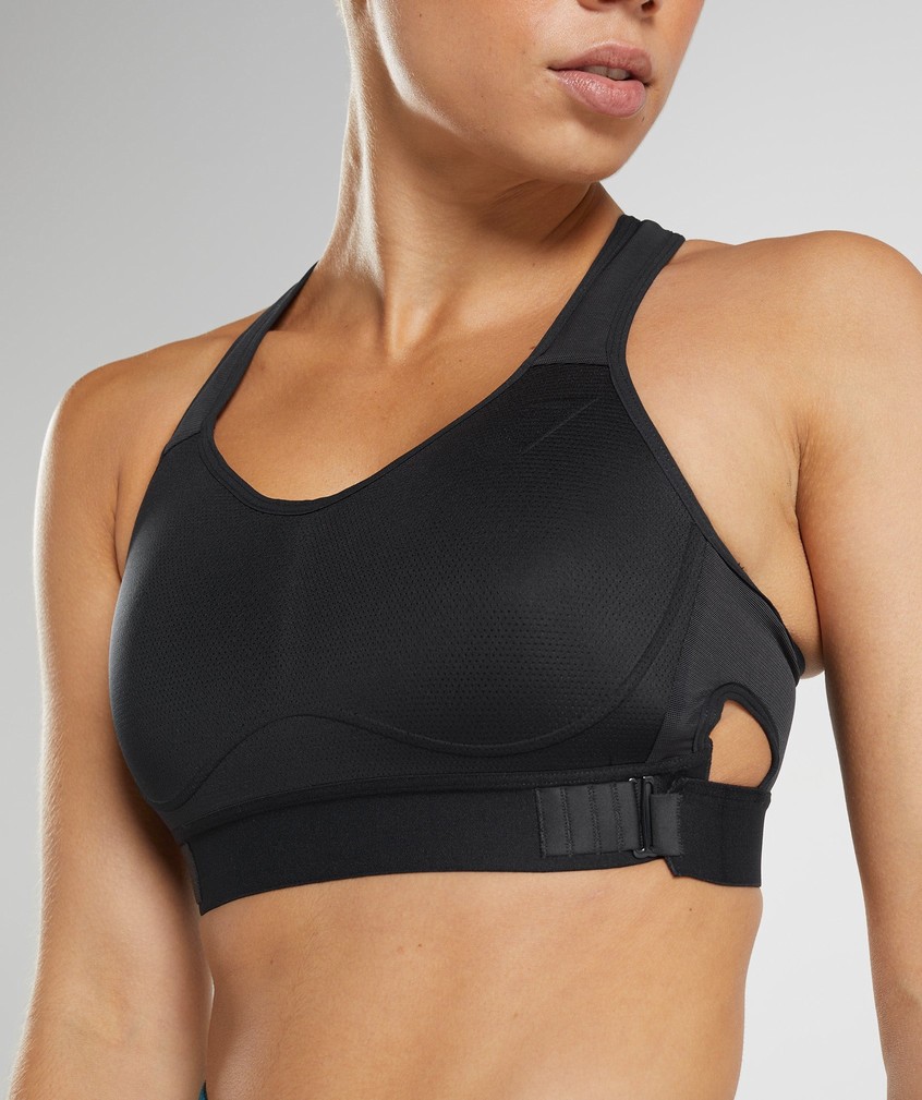 Black Women's Gymshark Racerback High Support Sports Bra | USA-28910