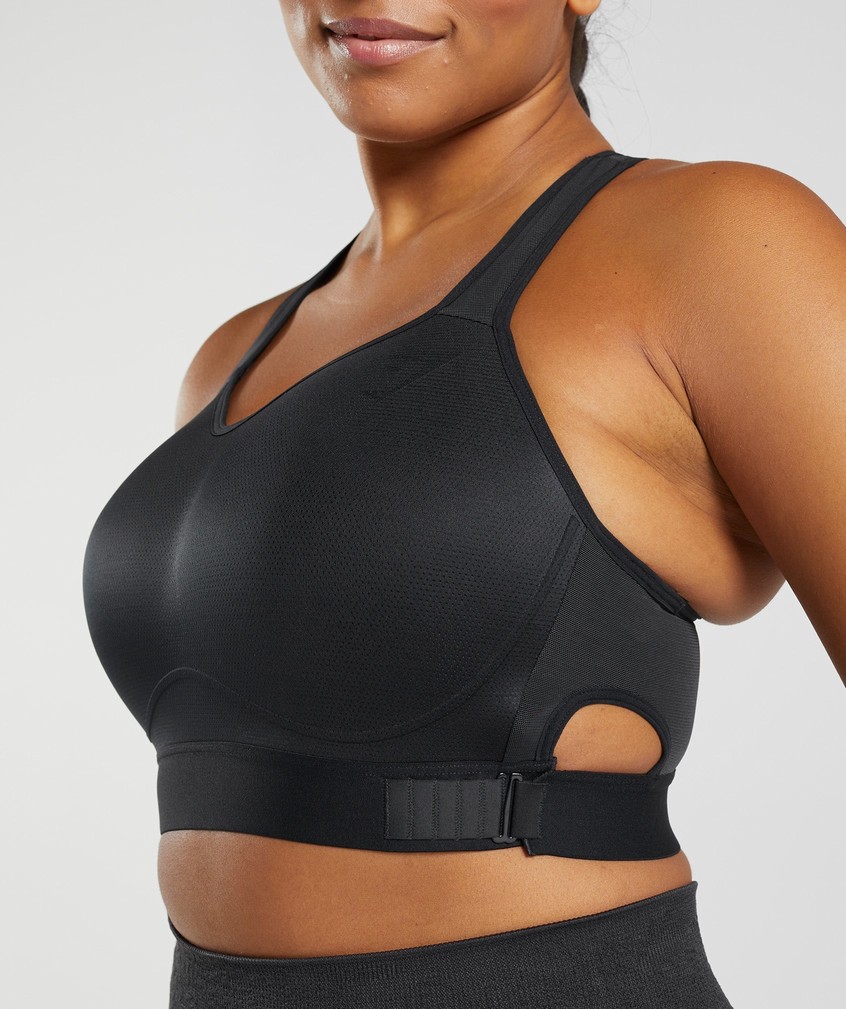 Black Women's Gymshark Racerback High Support Sports Bra | USA-28910