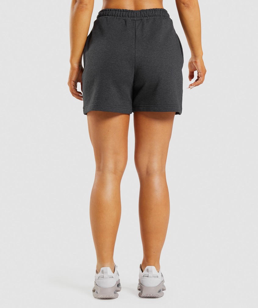 Black Women's Gymshark Rest Day Sweats Shorts | USA-96031