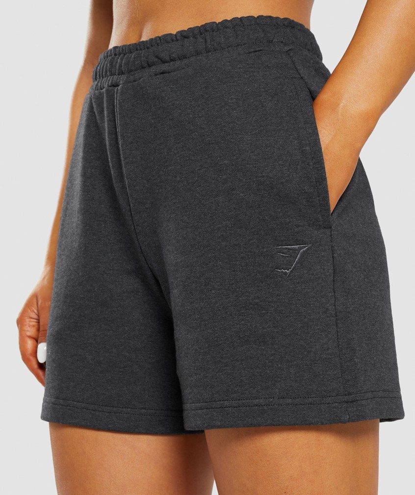 Black Women's Gymshark Rest Day Sweats Shorts | USA-96031