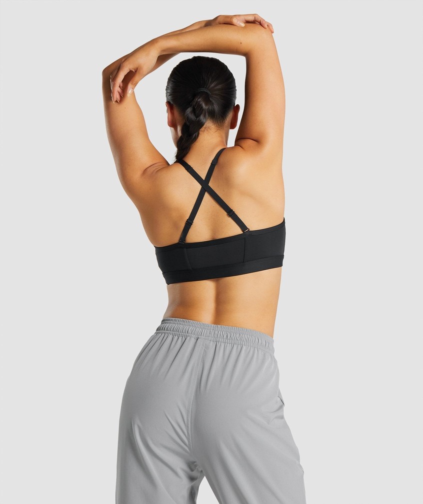 Black Women's Gymshark Ruched Sports Bra | USA-69873