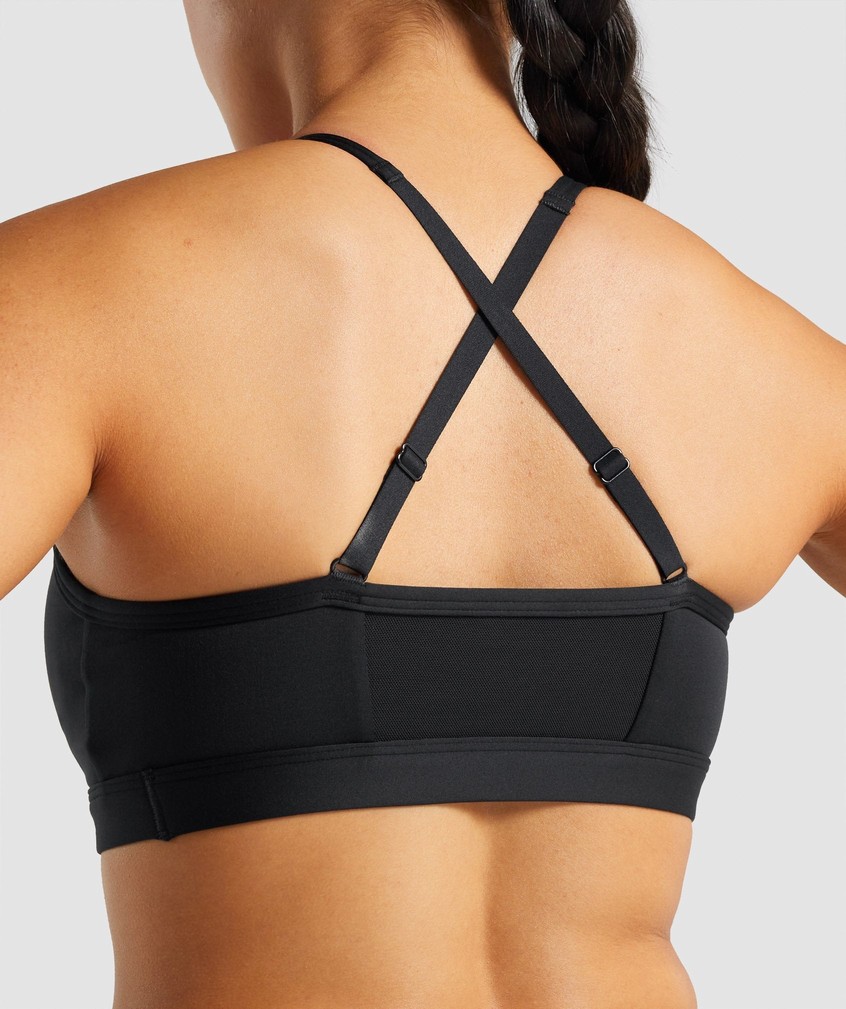 Black Women's Gymshark Ruched Sports Bra | USA-69873