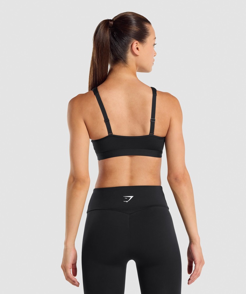 Black Women's Gymshark Scoop Neck Sports Bra | USA-40915