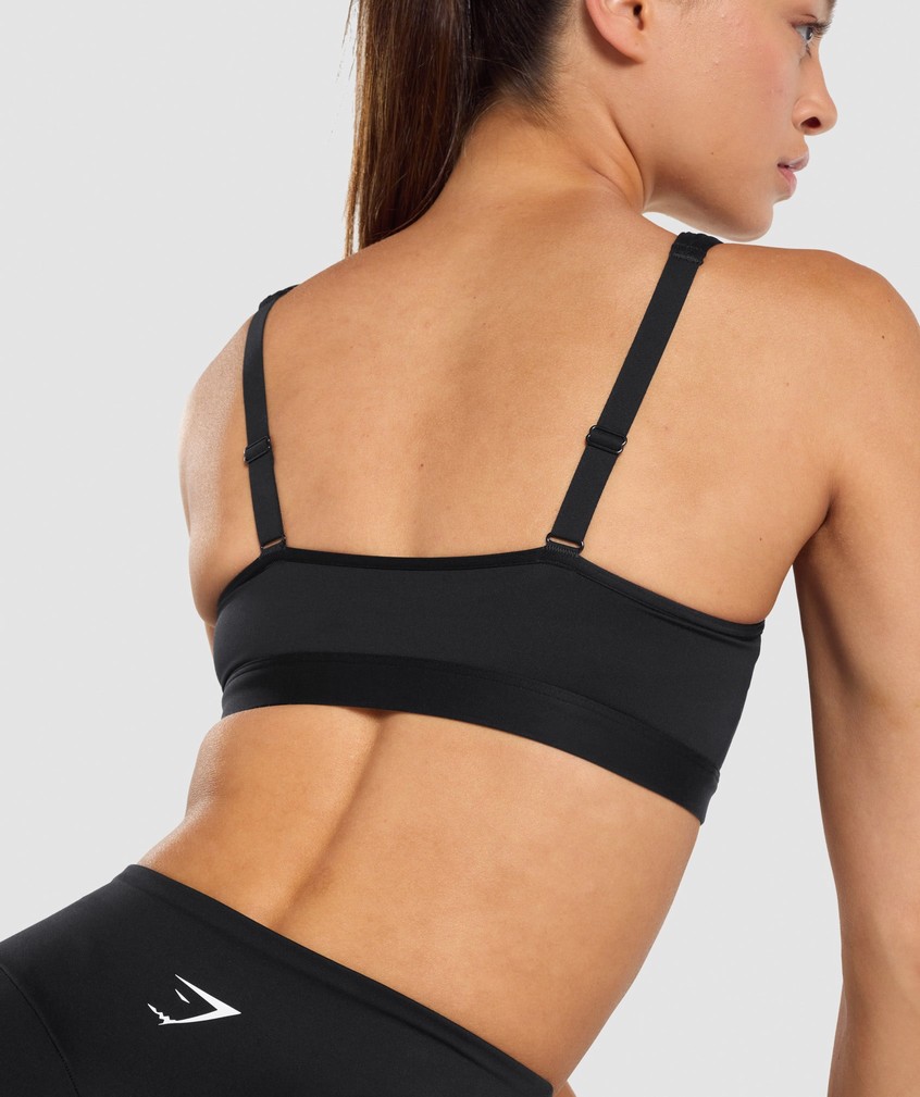 Black Women's Gymshark Scoop Neck Sports Bra | USA-40915