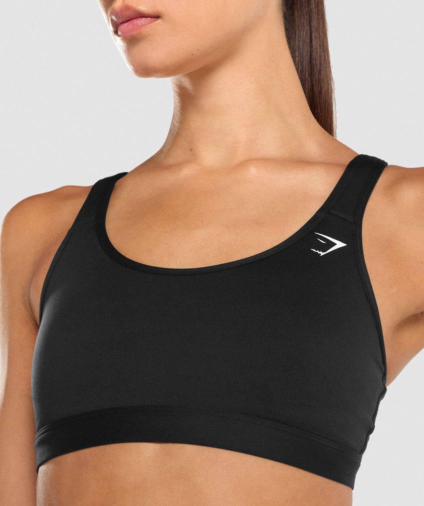 Black Women's Gymshark Scoop Neck Sports Bra | USA-40915