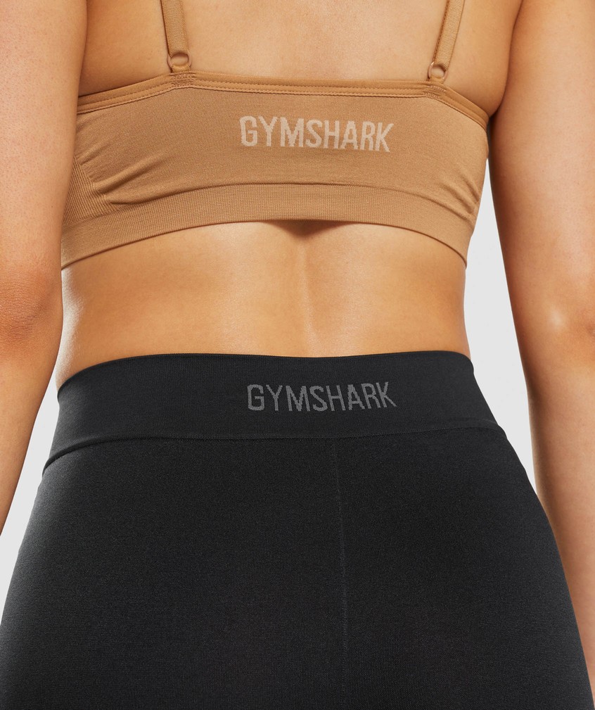 Black Women's Gymshark Seamless Boxers Bikini Bottoms | USA-94572