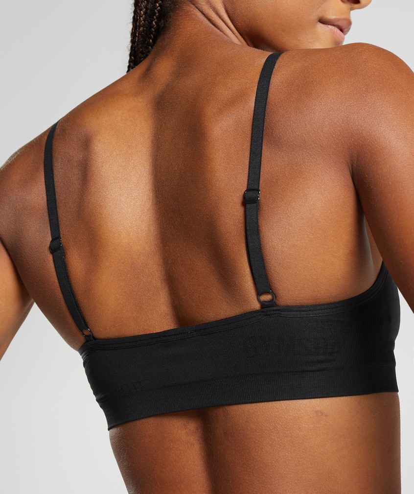 Black Women's Gymshark Seamless Jacquard Bralette | USA-92801